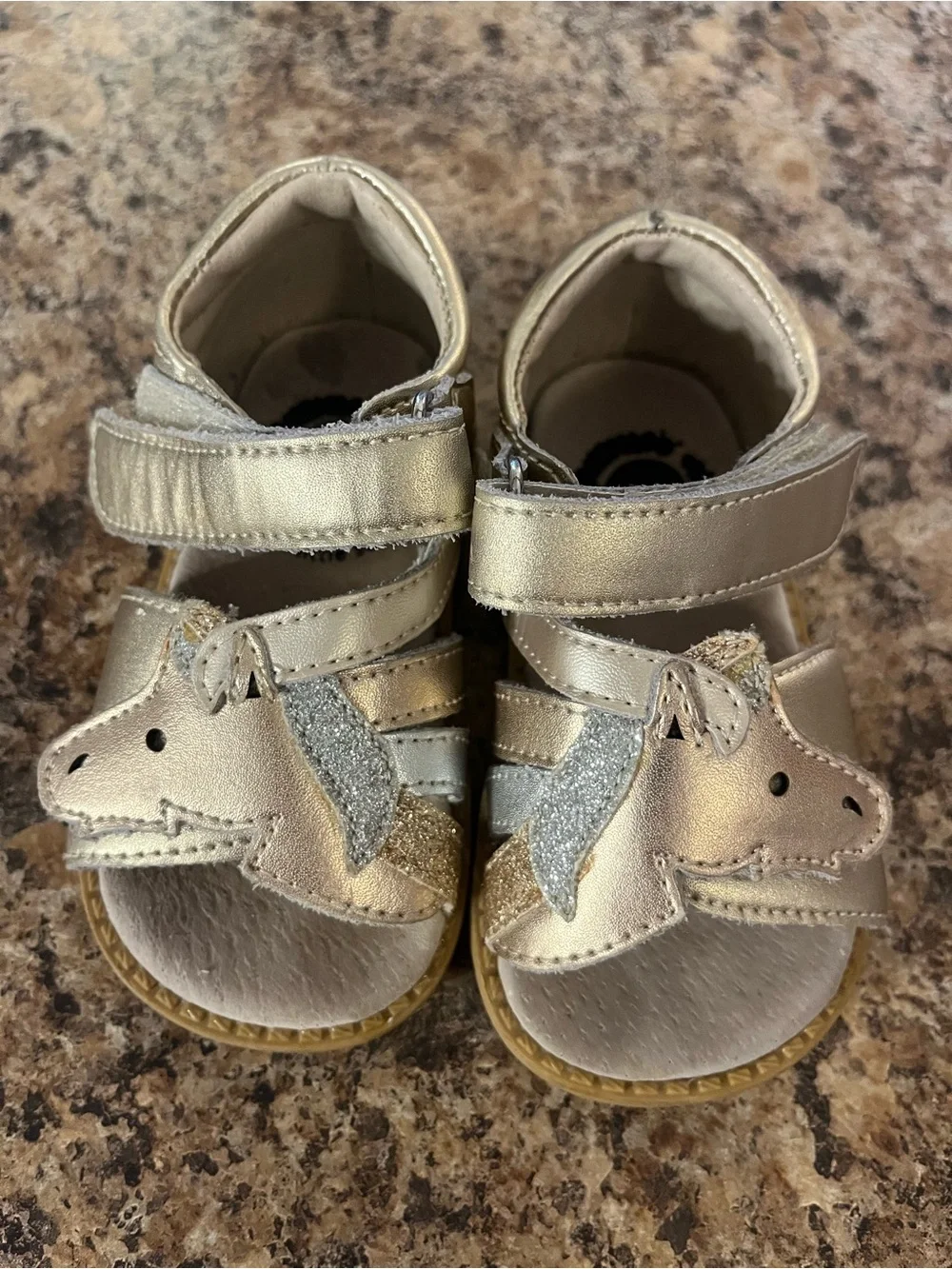 Livie & Luca Gold Unicorn‎ Glitter Toddler Sandals
